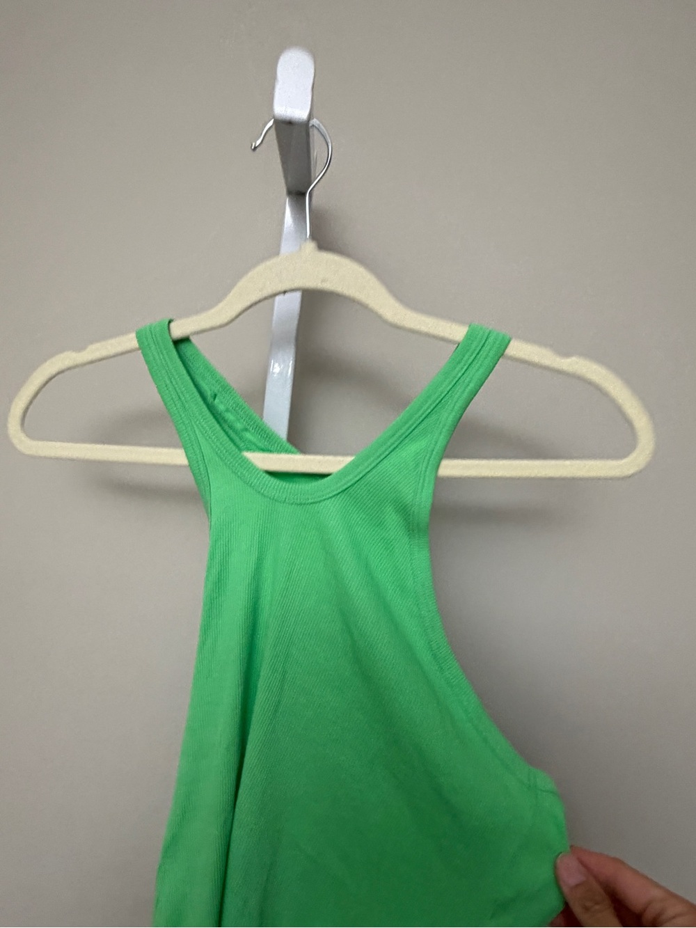 REMAIN Birger Christensen Top One-Shoulder Cutout Tank Top - Bright Green size S - Picture 3 of 5